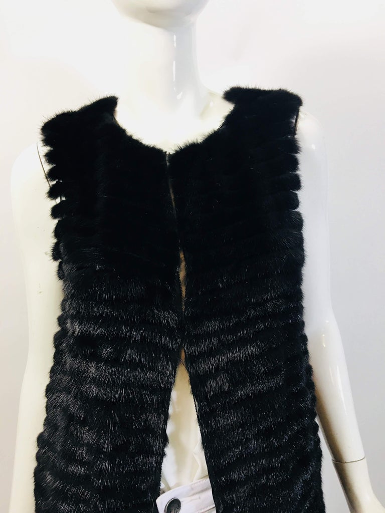 Vera Wang Collection Mink Open Front Vest at 1stDibs
