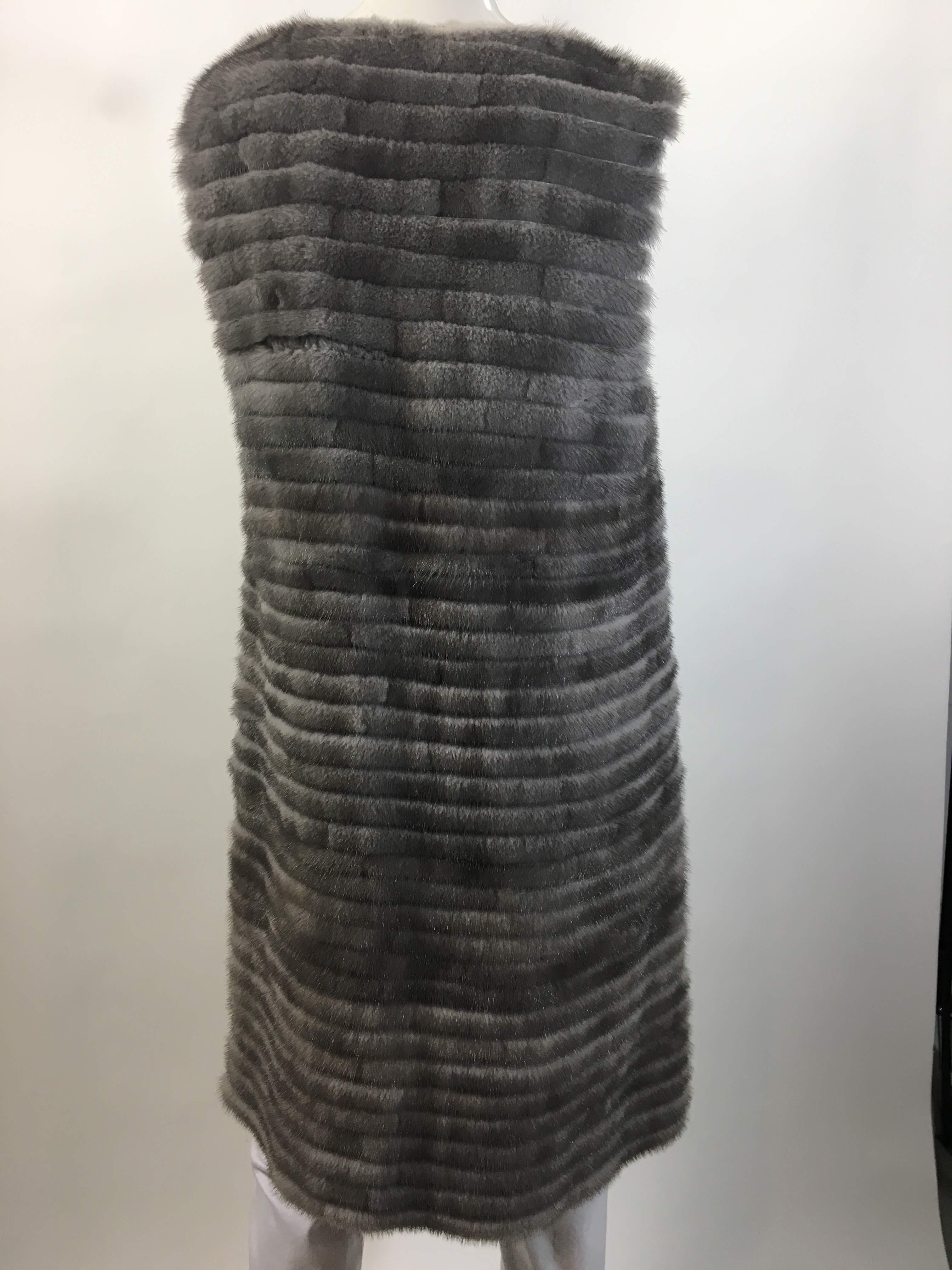 Vera Wang Collection Mink Open Front  Vest  1