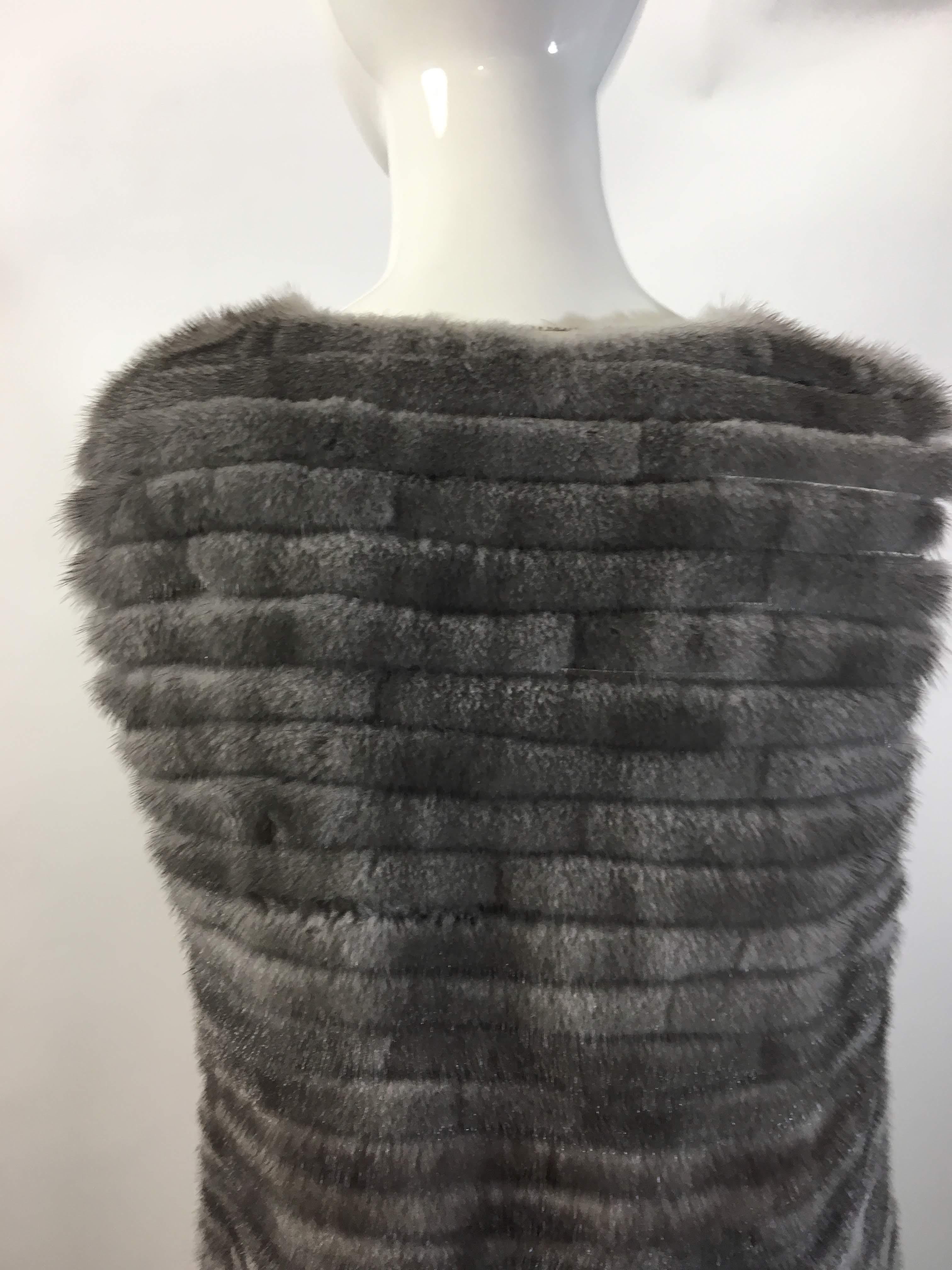 Vera Wang Collection Mink Open Front  Vest  2