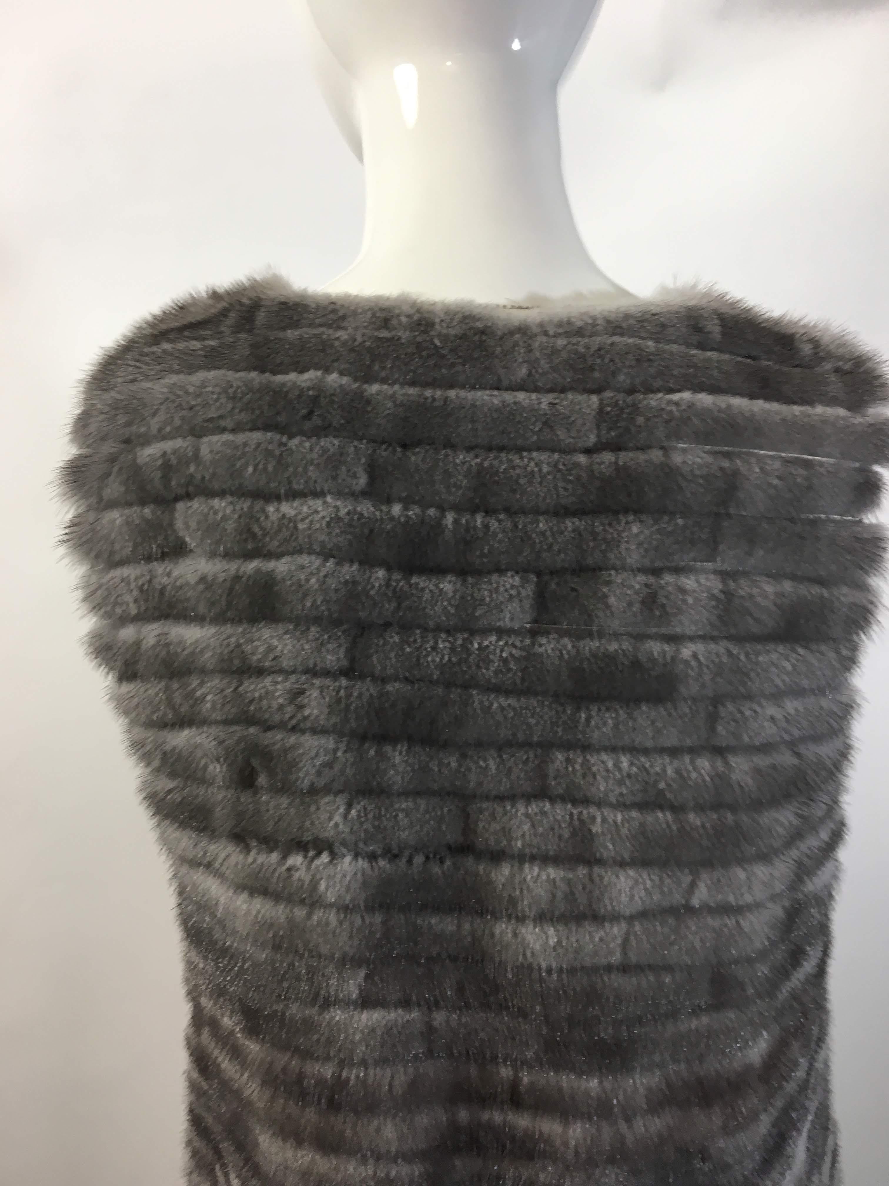 Vera Wang Collection Mink Open Front  Vest 2