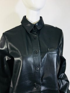 Vera Wang Collection Size 10 Leather Button Down