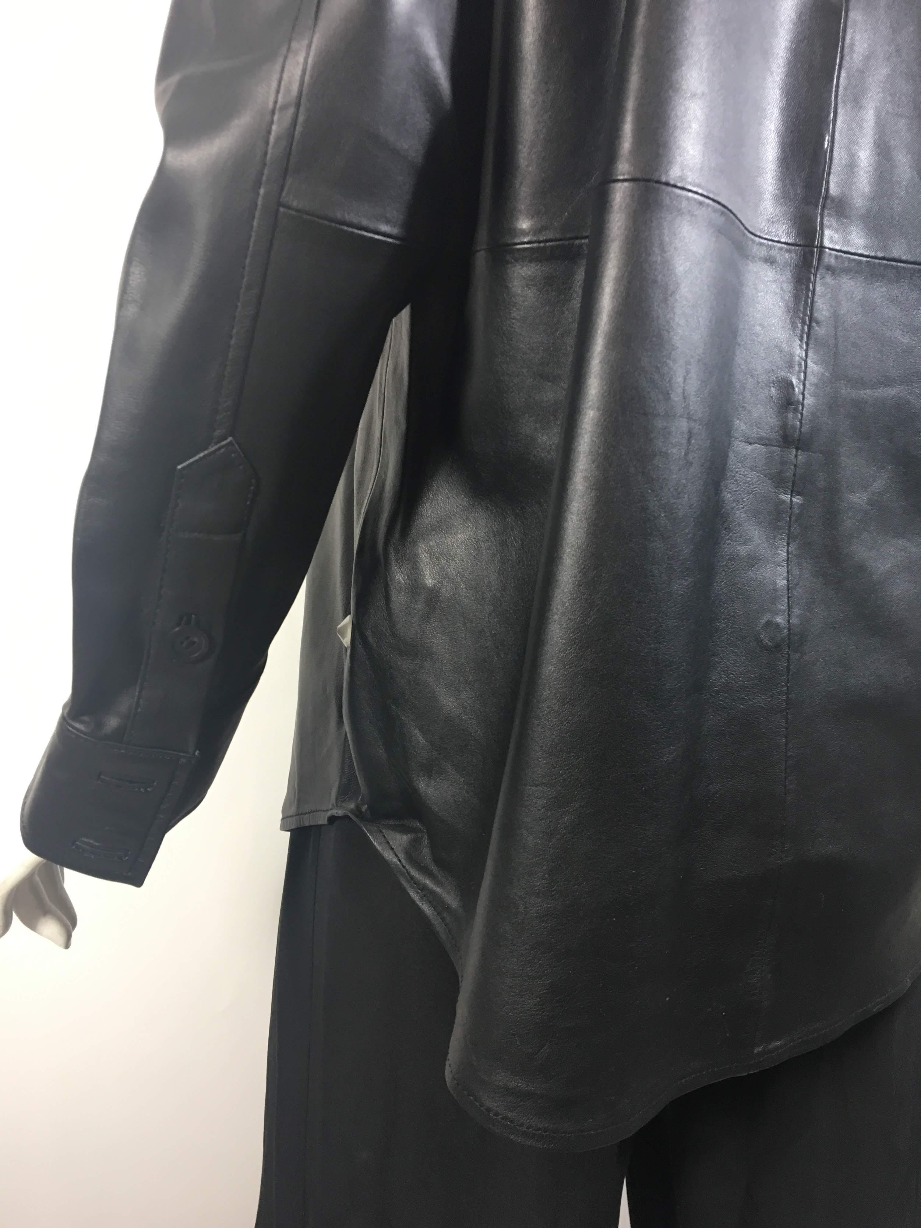Vera Wang Collection Size 10 Leather Button Down 2