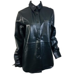 Vera Wang Collection Size 10 Leather Button Down