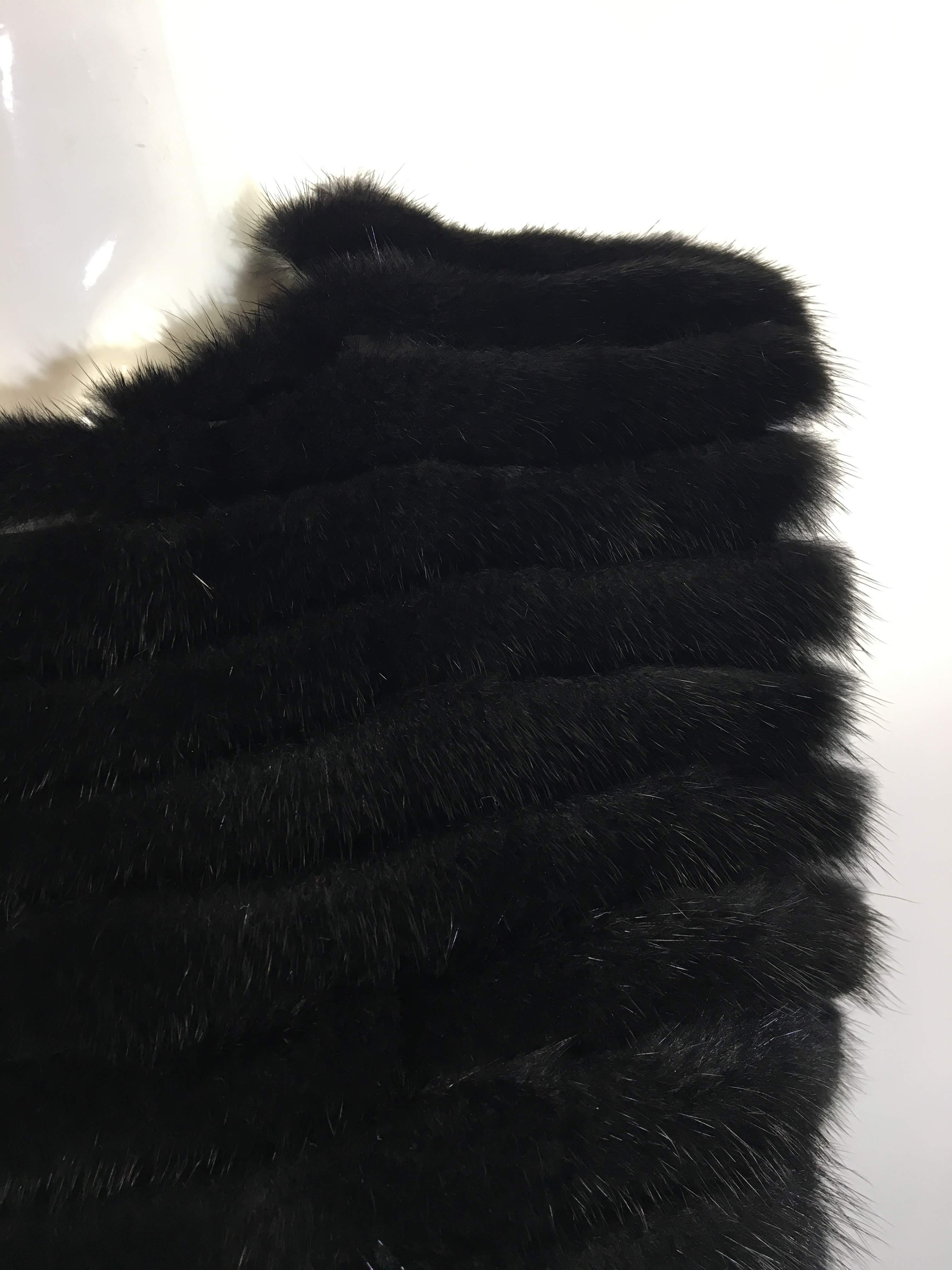 Black Vera Wang Collection Sleeveless Mink Top
