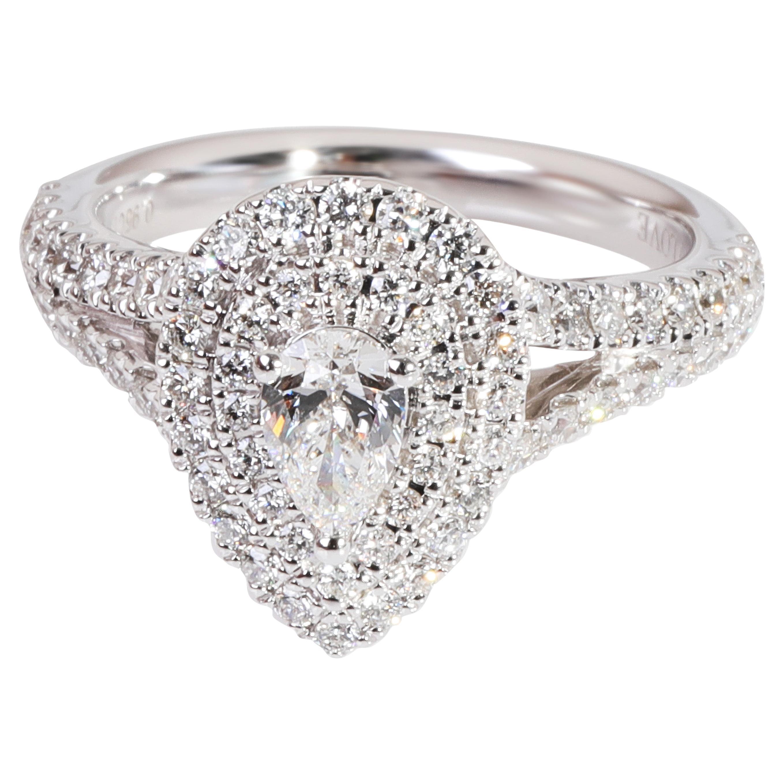 Vera Wang Halo Diamond Engagement Ring Rounds 1 1/2 Carat in 14 Karat