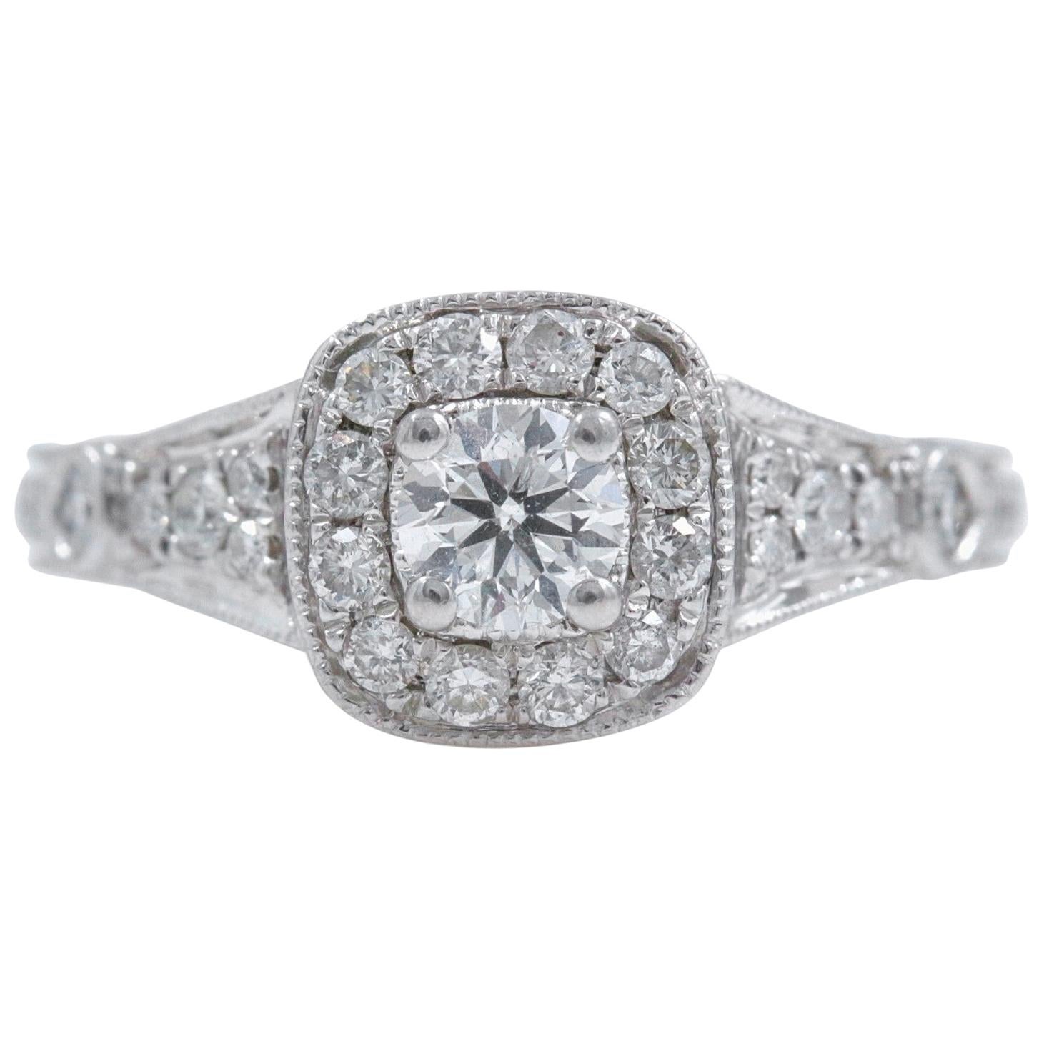 Vera Wang, bague de fiançailles en or 14 carats avec diamants de la collection Love Round de 1,25 carat en vente