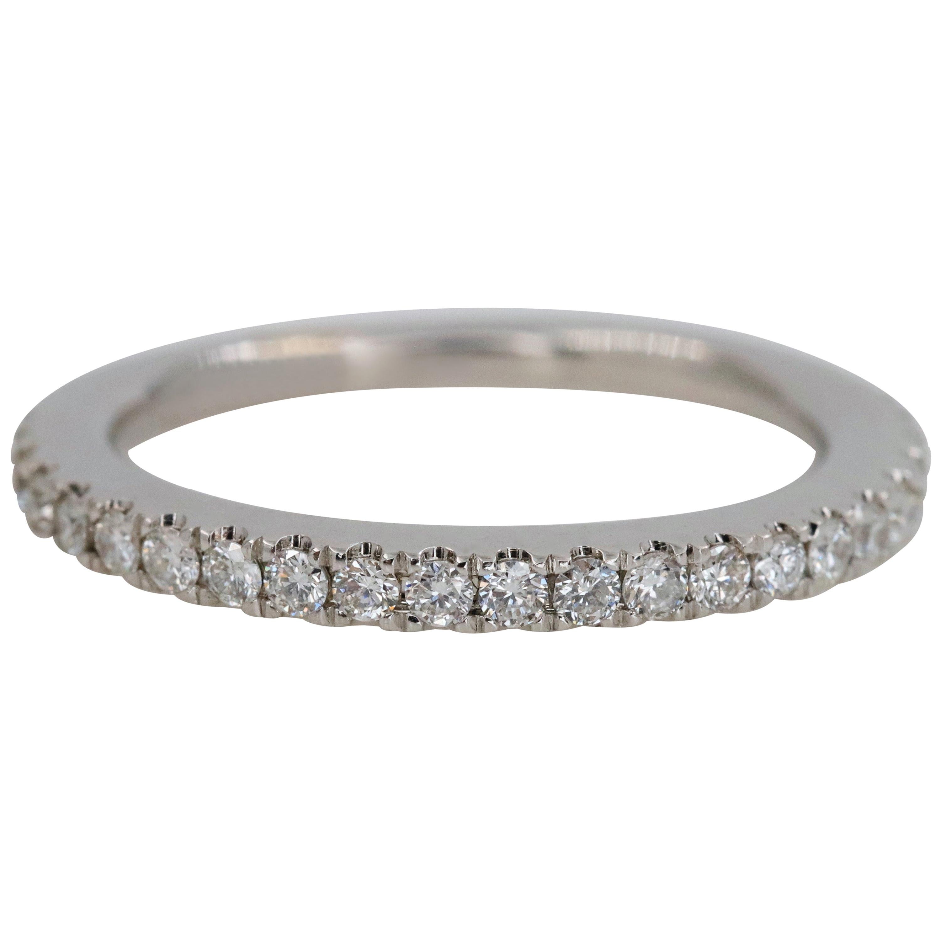 Vera Wang Love 1/4 Carat Diamond Wedding Band Ring 14 Karat White Gold