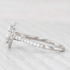 Vera Wang Love 1.09ctw Marquise Diamond Halo Engagement Ring 14k Gold Sapphire