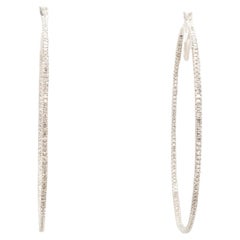 Vera Wang Love Large 14K White Gold Diamond Hoop Earrings