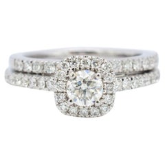 Vera Wang Love Verlobungsring aus 14 Karat Weißgold mit Halo-Diamant