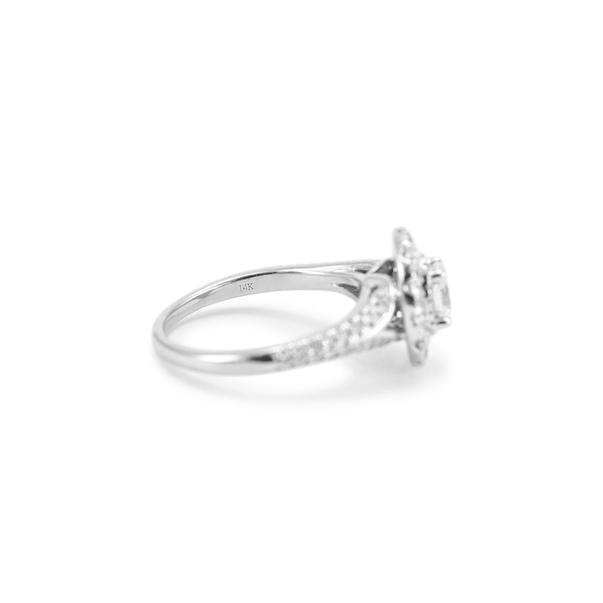 Women's Vera Wang Love 14K White Gold Oval Double Halo 1.67ctw Diamond Engagement Ring