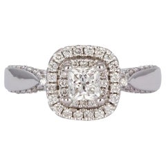 Used Vera Wang Love Collection 0.80 tcwt Princess Diamond Double Frame Ring