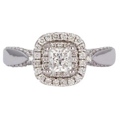 Vera Wang Love Collection 0.80 tcwt Princess Diamond Double Frame Ring