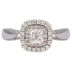 Vera Wang Love Collection 0.80 tcwt Princess Diamond Double Frame Ring