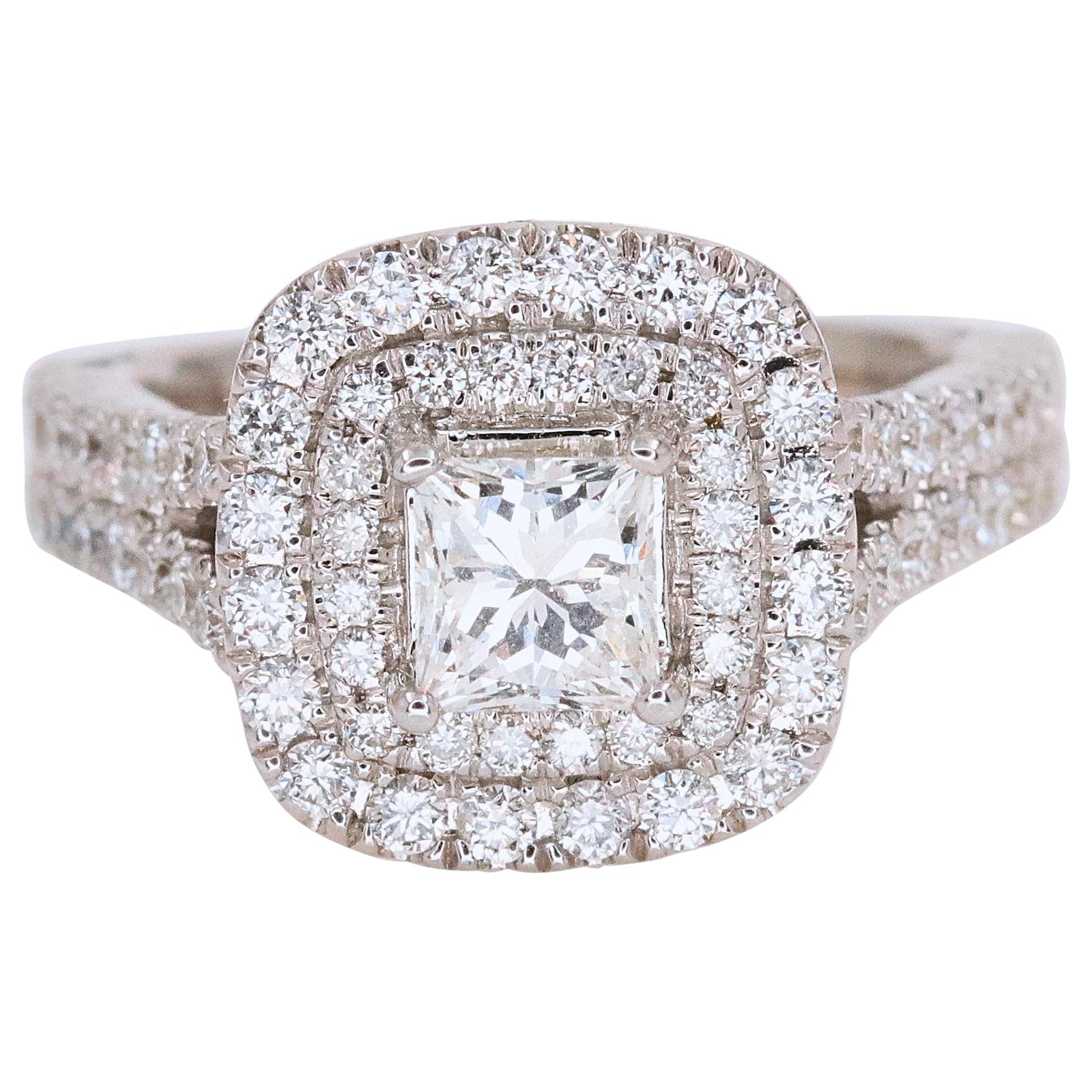 Vera Wang Love Collection 1 1/2 Carat Princess Diamond Split Shank Ring For  Sale at 1stDibs