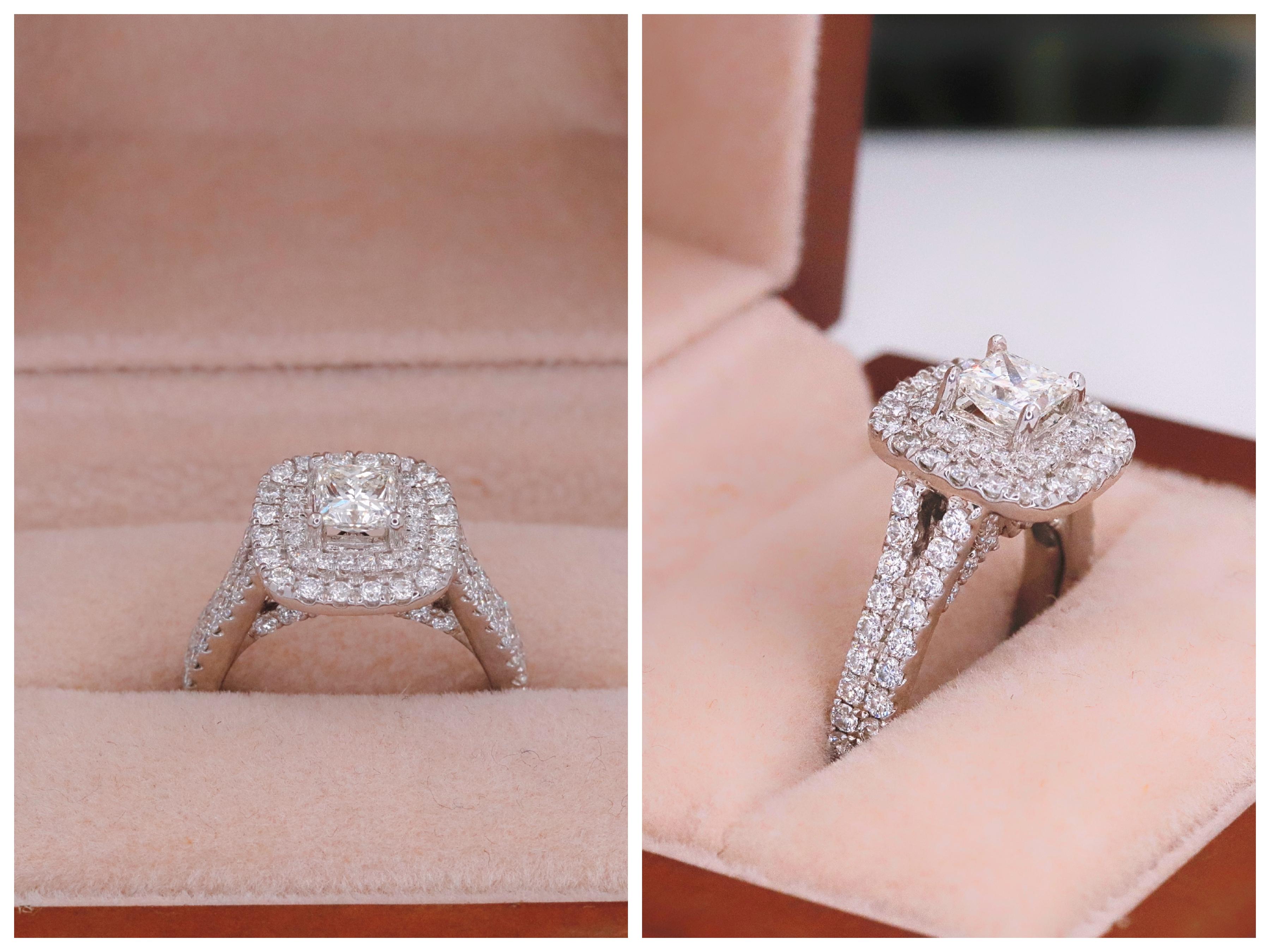 Vera Wang Love Collection 1 1/2 Carat Princess Diamond Split Shank Ring 3