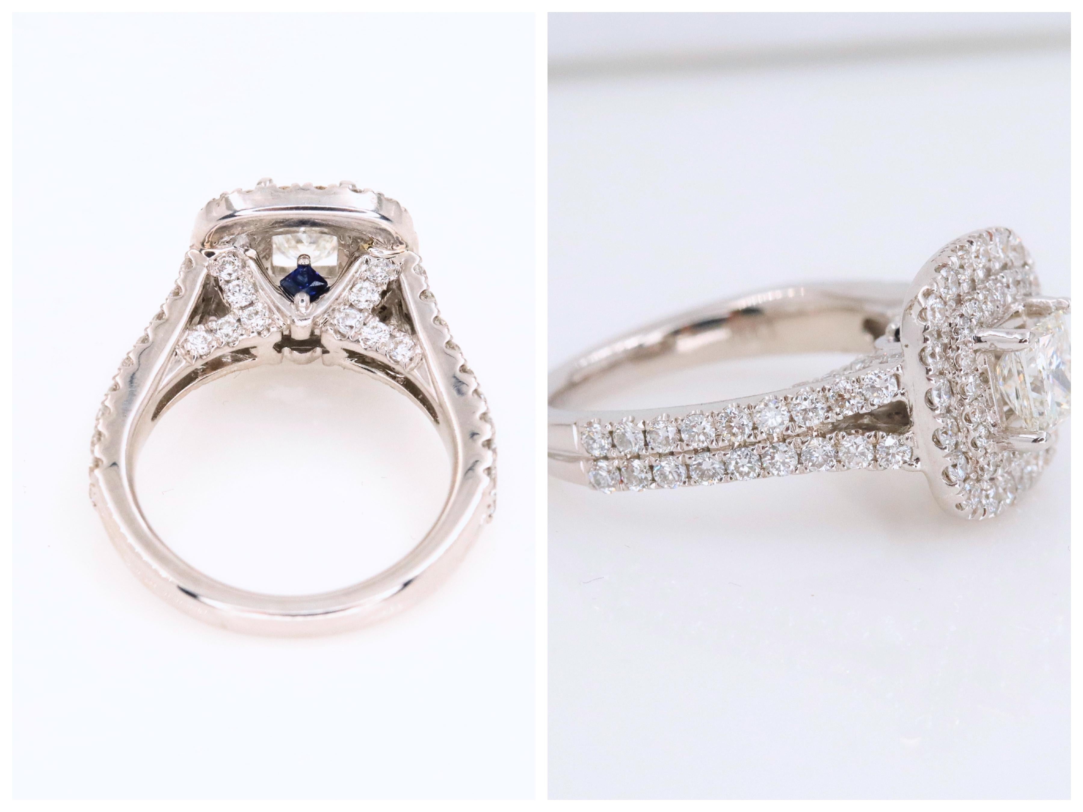 Vera Wang Love Collection 1 1/2 Carat Princess Diamond Split Shank Ring 1