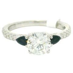 Vera Wang Love Collection 1.20ctw Diamond & Blue Sapphire Engagement Ring