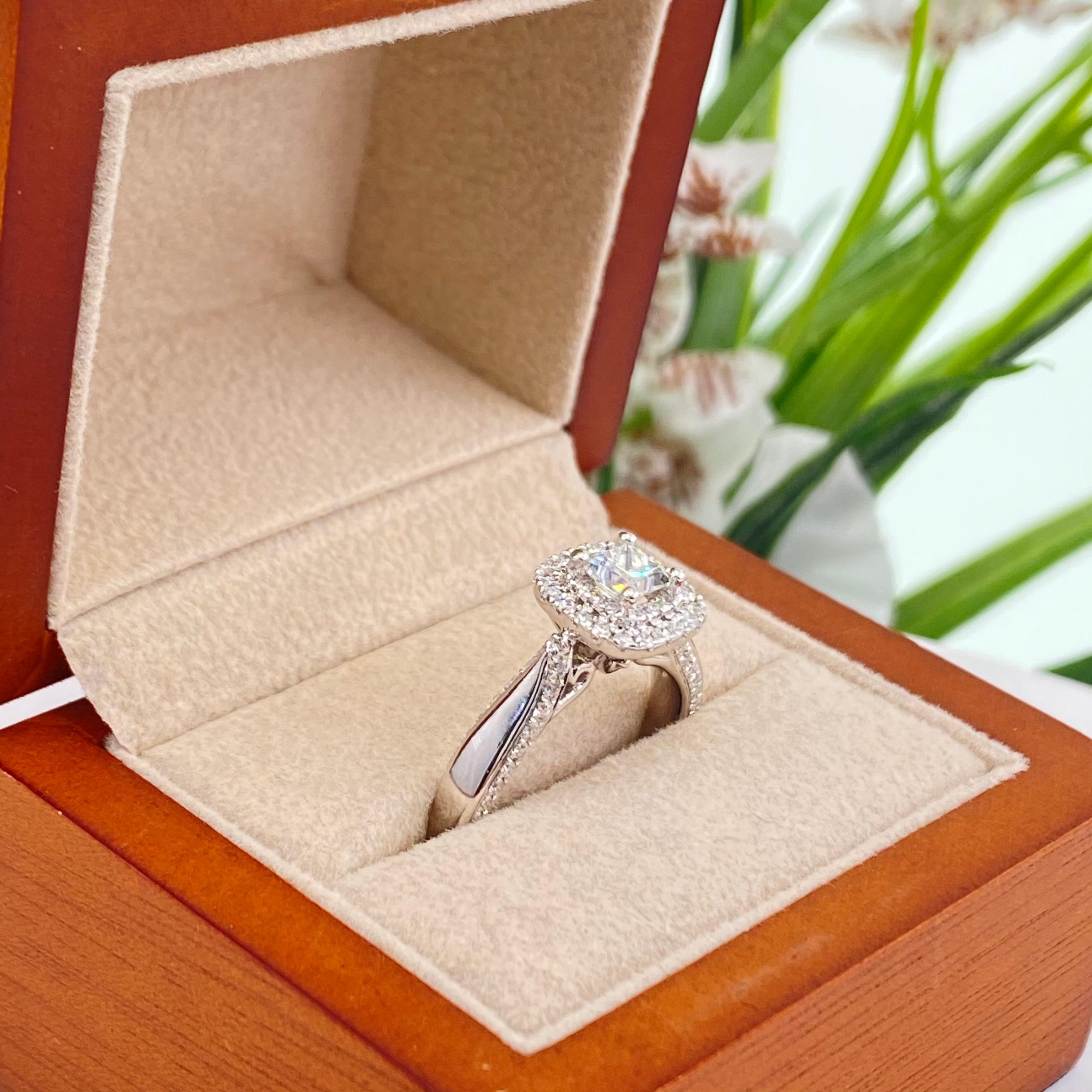 Women's Vera Wang Love Collection 7/8 Carat Princess Diamond Double Frame Ring