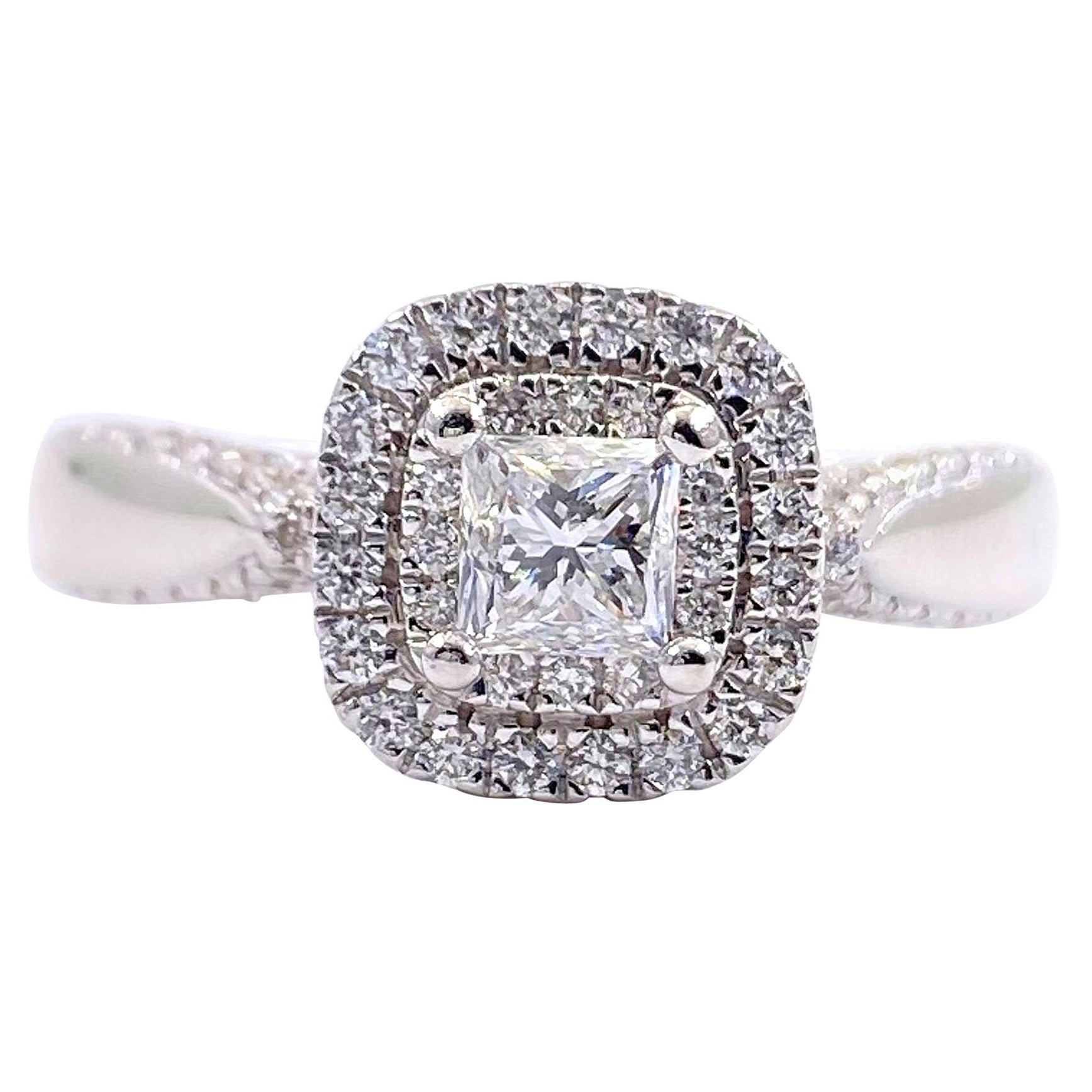 Vera Wang Love Collection 7/8 Karat Prinzessin-Diamant-Doppelrahmen-Ring