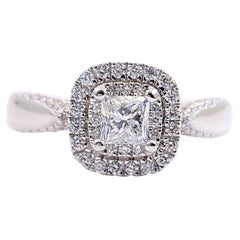 Vera Wang Love Collection 7/8 Karat Prinzessin-Diamant-Doppelrahmen-Ring