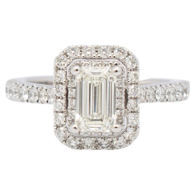 Vera Wang Love Collection Ladies 14K White Gold Emerald-Cut