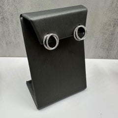 Vera Wang Love Diamond Circle Earrings in 10kt White Gold - 0.34ctw Diamonds