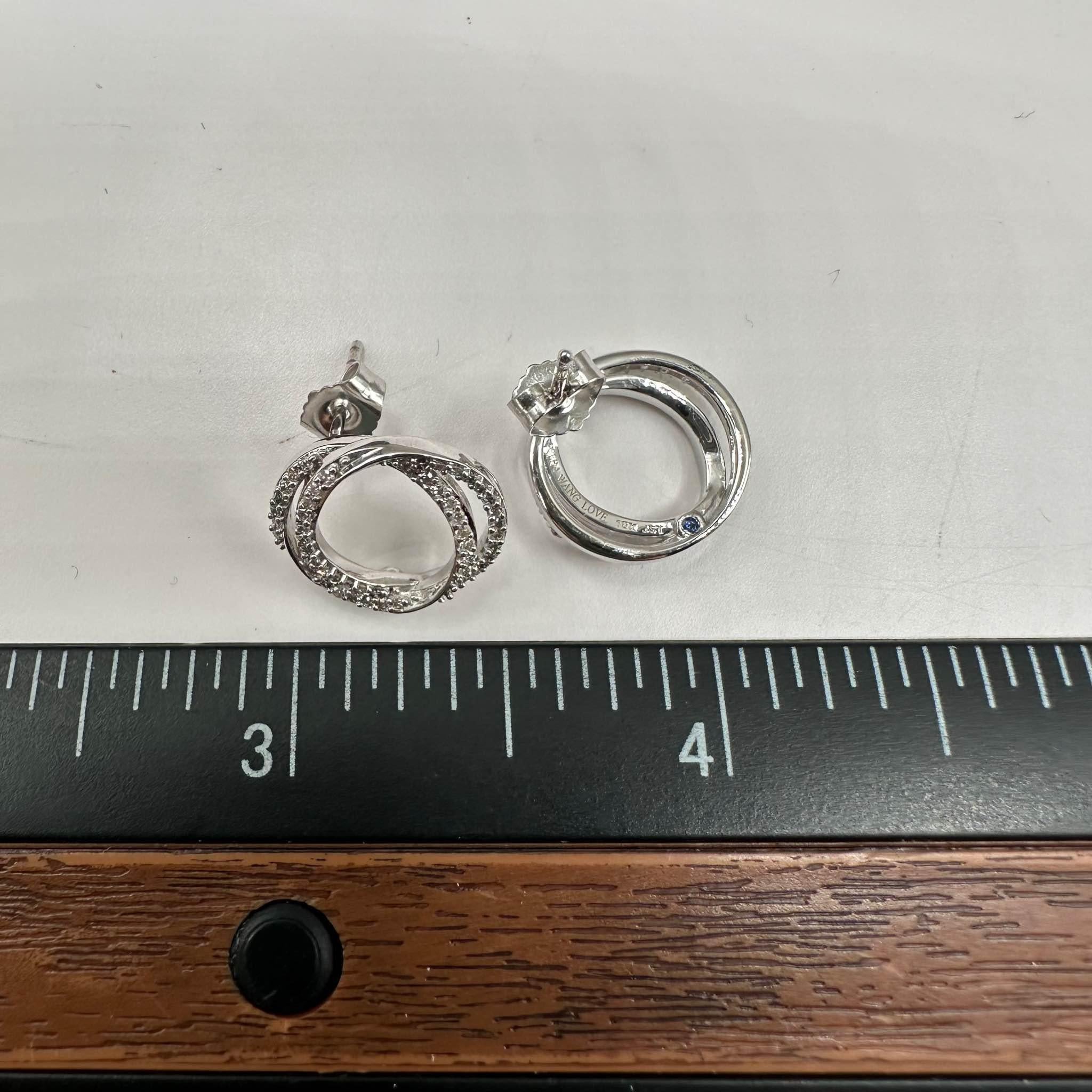 De las mujeres Pendientes Love Diamond Circle de Vera Wang en oro blanco de 10 quilates - 0,34 quilates de diamantes en venta