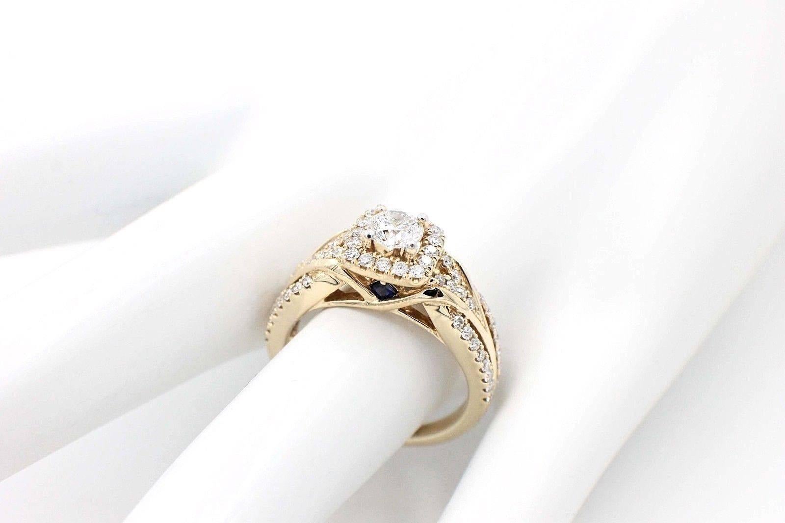 Vera Wang Love Diamond Engagement Ring 1.00 TCW 14 Karat Yellow Gold ...