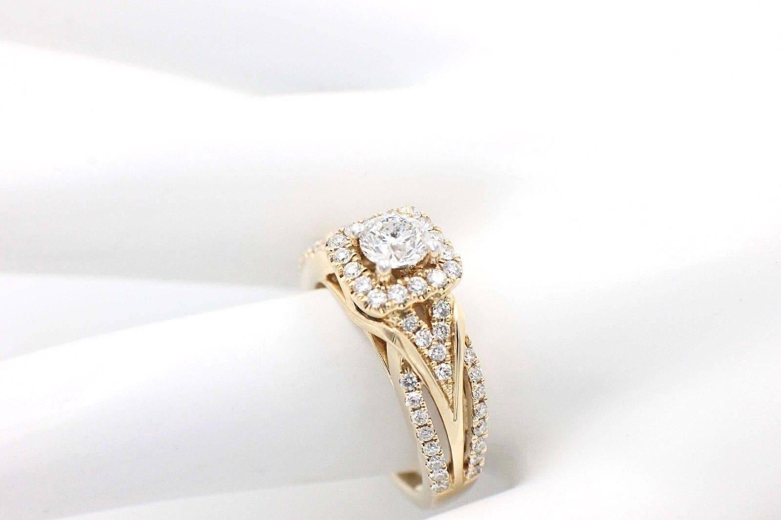 Vera Wang Love Diamond Engagement Ring 1.00 TCW 14 Karat Yellow Gold For Sale 3