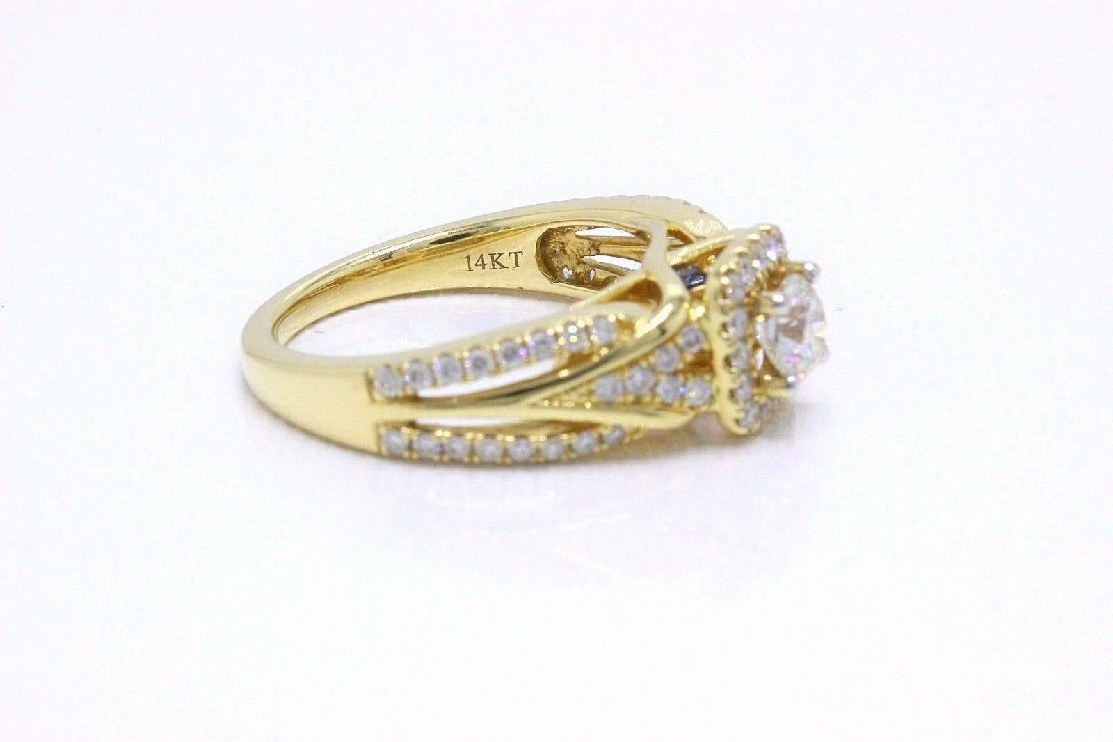 Vera Wang Love Diamond Engagement Ring 1.00 TCW 14 Karat Yellow Gold For Sale 1