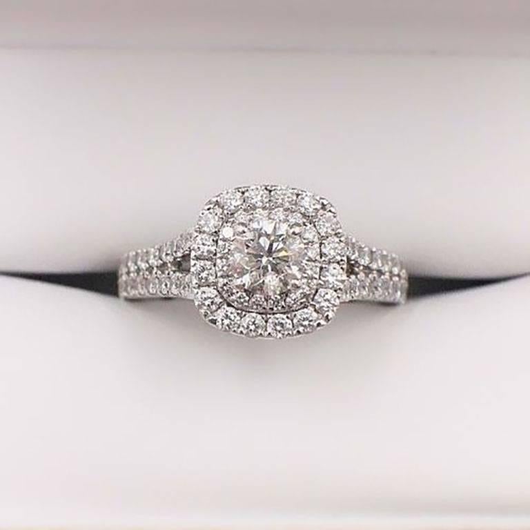 Vera Wang Love Diamond Engagement Ring 1.50 Carat in 14 Karat White Gold 2