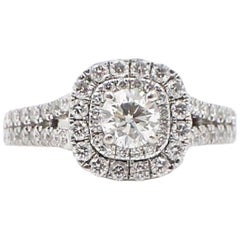 Vera Wang Love Diamond Engagement Ring 1.50 Carat in 14 Karat White Gold