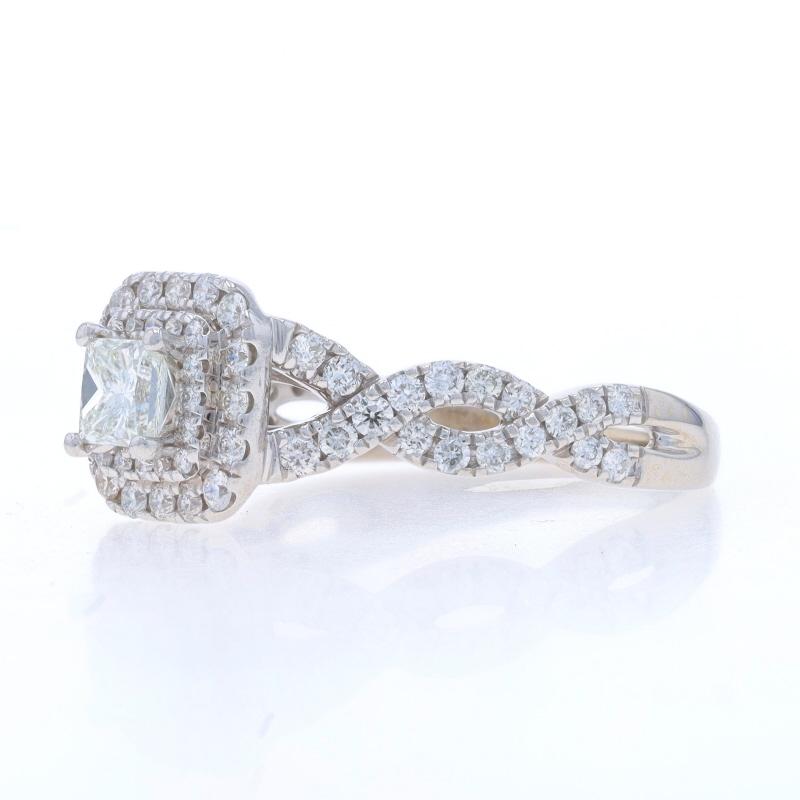 Vera Wang Love Diamant Halo Verlobungsring Weißgold 14k Prinzessin1,00ctw Saphir im Zustand „Hervorragend“ in Greensboro, NC
