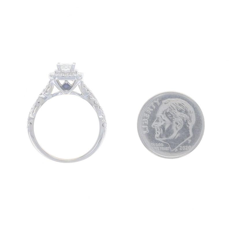 Vera Wang Love Diamant Halo Verlobungsring Weißgold 14k Prinzessin1,00ctw Saphir 1