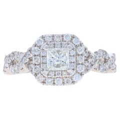 Vera Wang Love Diamant Halo Verlobungsring Weißgold 14k Prinzessin1,00ctw Saphir