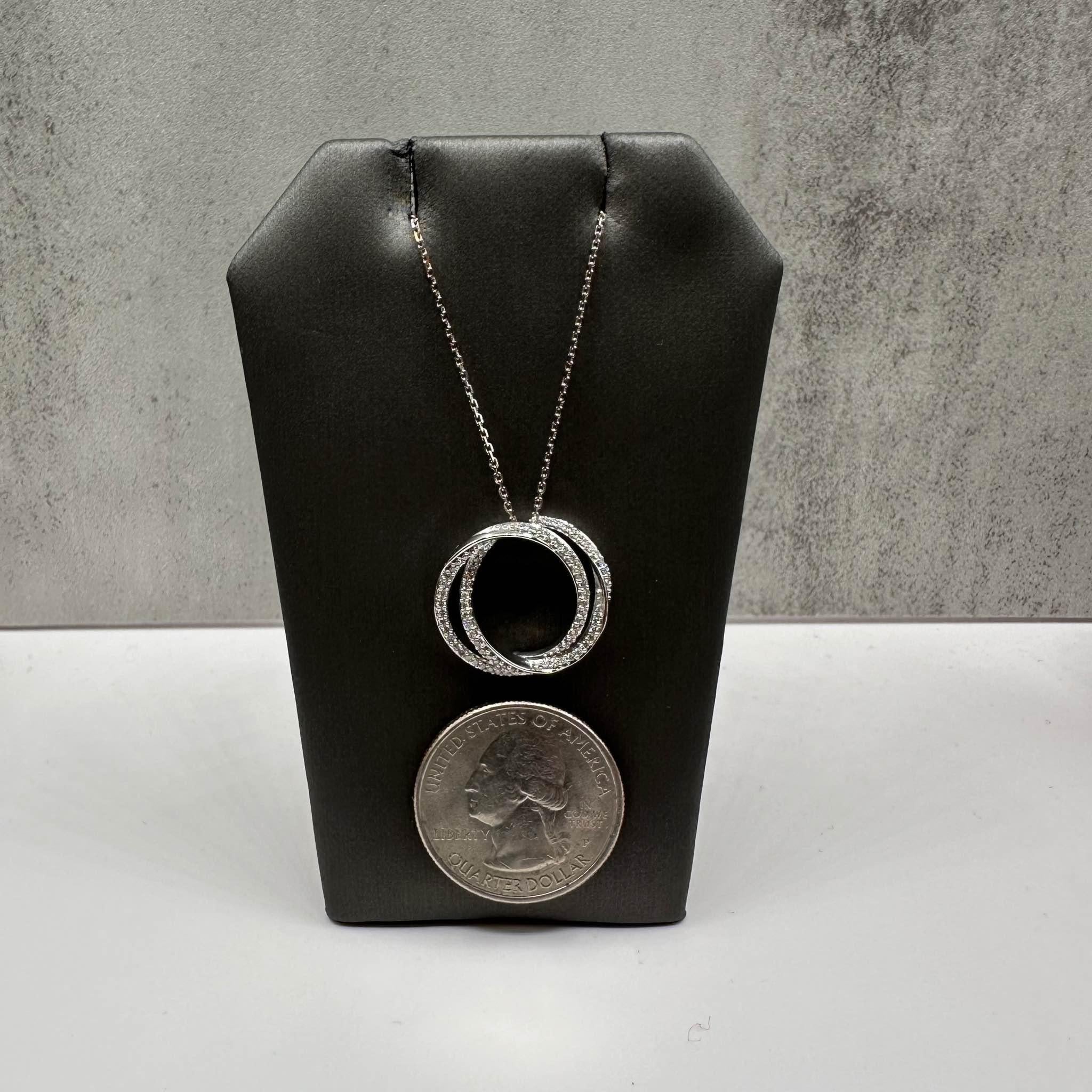 Vera Wang Love Diamond Necklace in 10kt White Gold - 0.25ctw Diamonds, New In New Condition For Sale In West Hempstead, NY