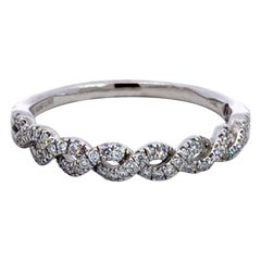 Vera Wang Love Diamond Twist Band Ring 14K White Gold