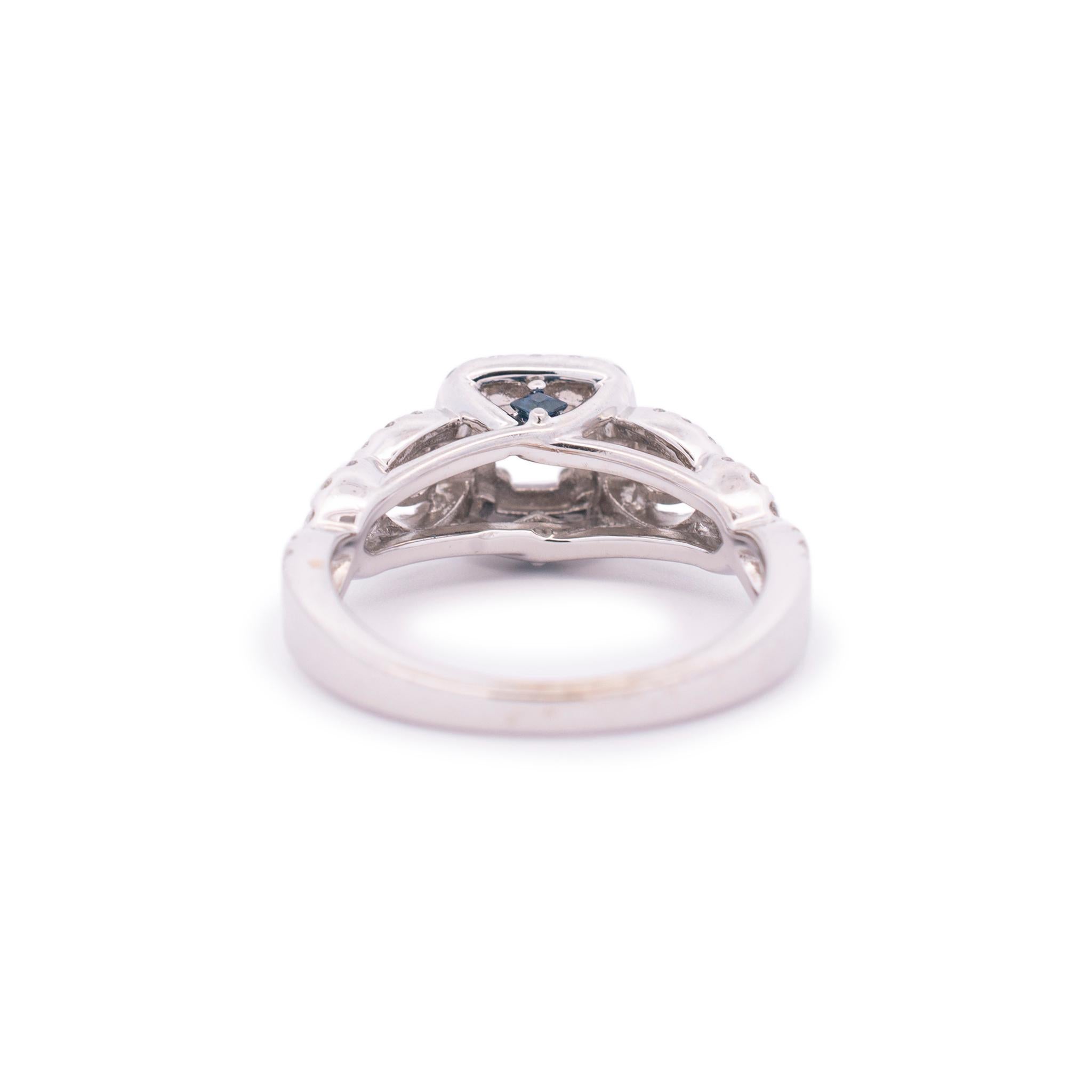 Princess Cut Vera Wang Love Ladies Diamonds Sapphires Three Stone Diamond Engagement Ring For Sale