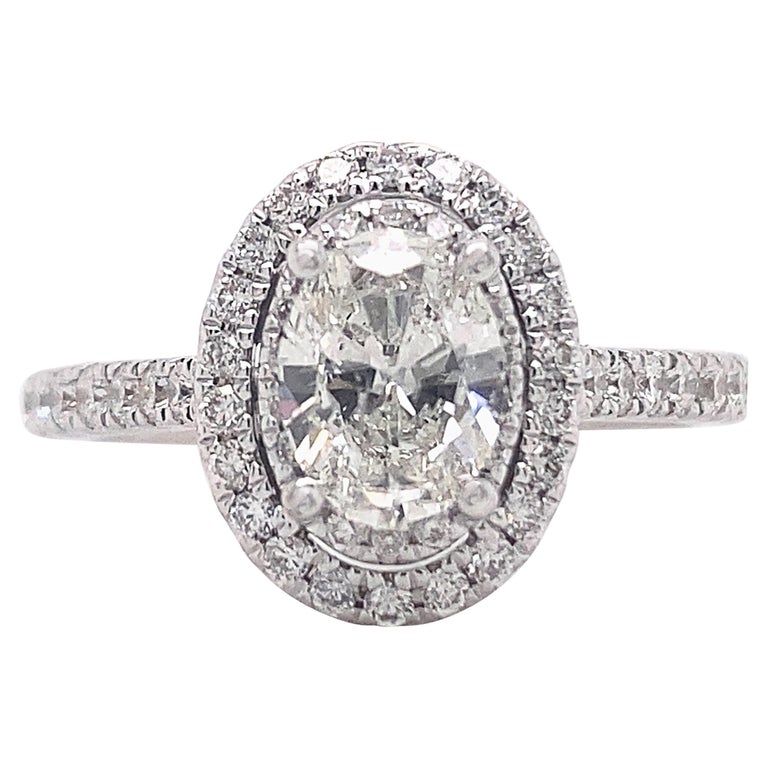 Vera Wang Love Oval Diamond 1 5/8 Tcw Frame Halo Engagement Ring 14kt