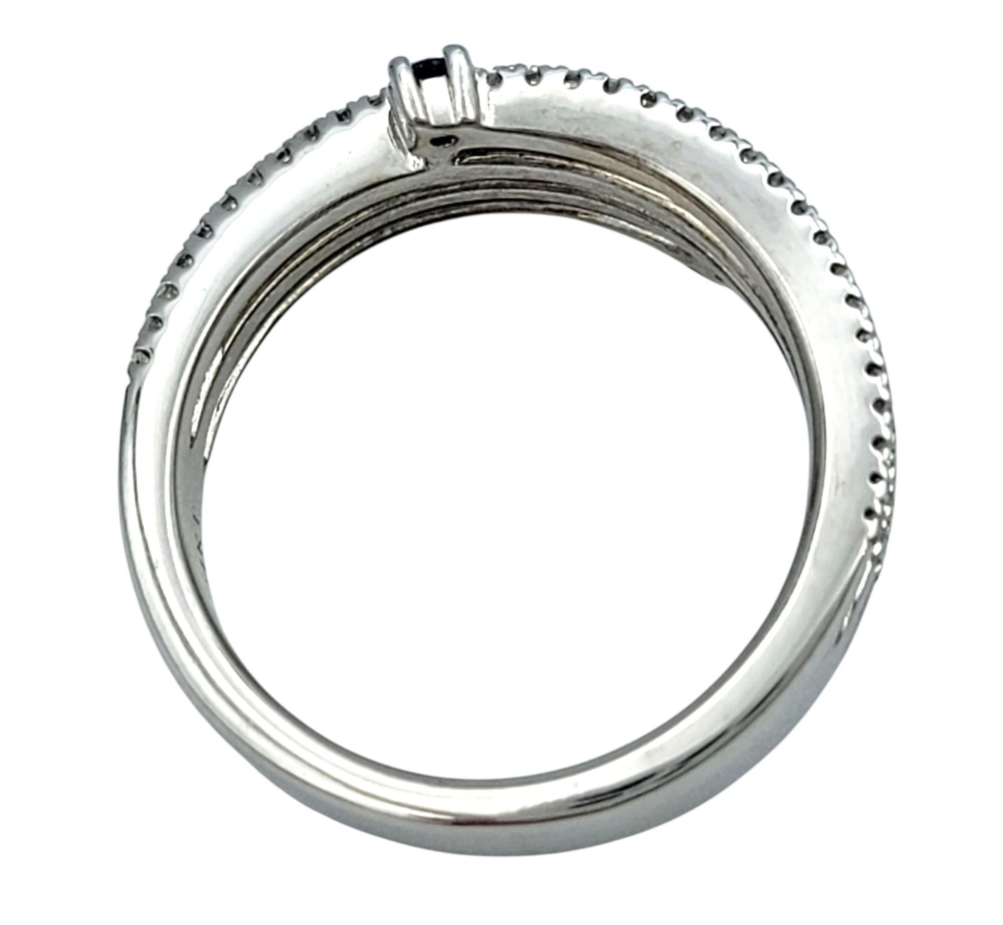 Vera Wang 'Love' Pavé Diamant & Blauer Saphir Wrap Band Ring 14 Karat Weißgold im Angebot 2