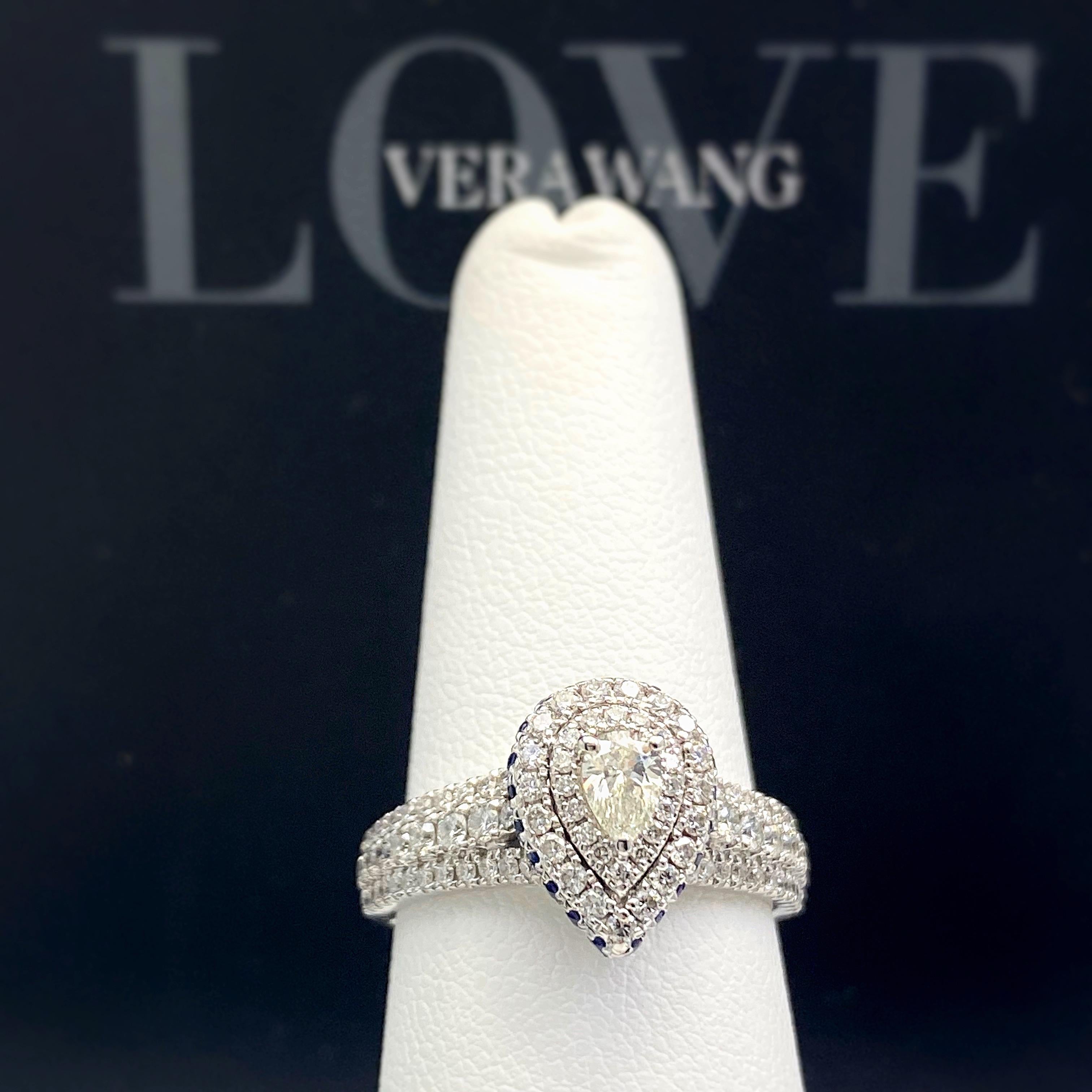 vera wang pear shaped ring with sapphire