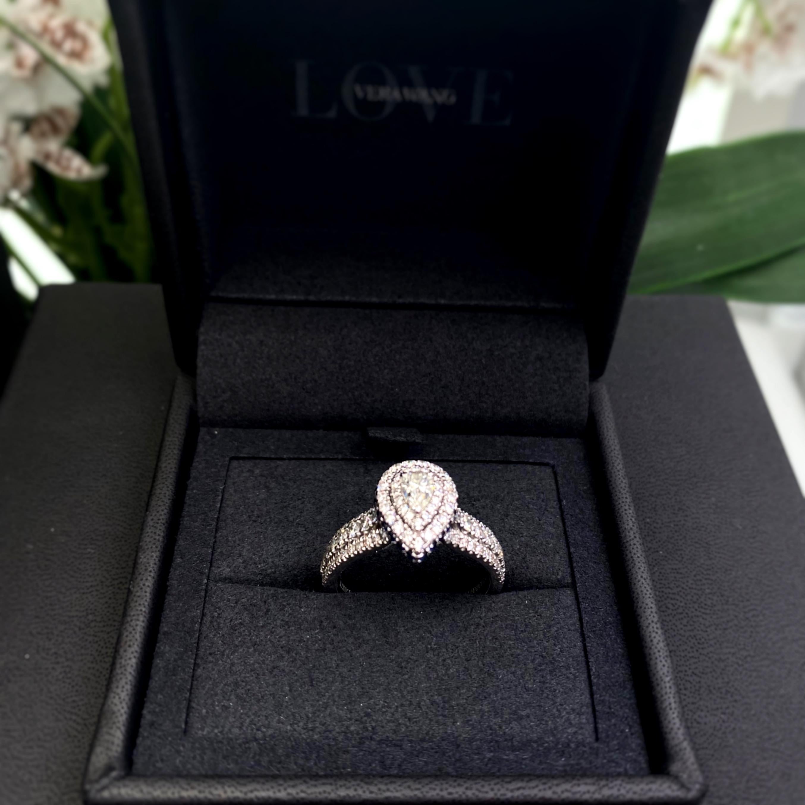 Details about   Vera Wang Love Collection 2.5 CT Pear Cut Diamond Engagement Ring Sapphire Bride 