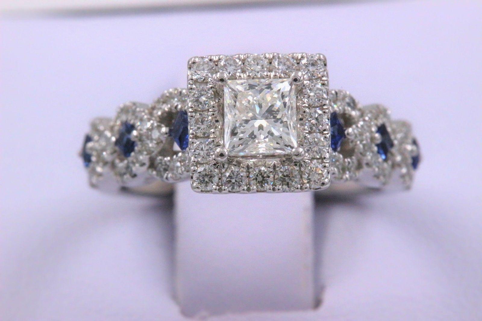 Vera Wang Love Ring Diamond and Sapphire 1.00 Carat 14 Karat White Gold 4