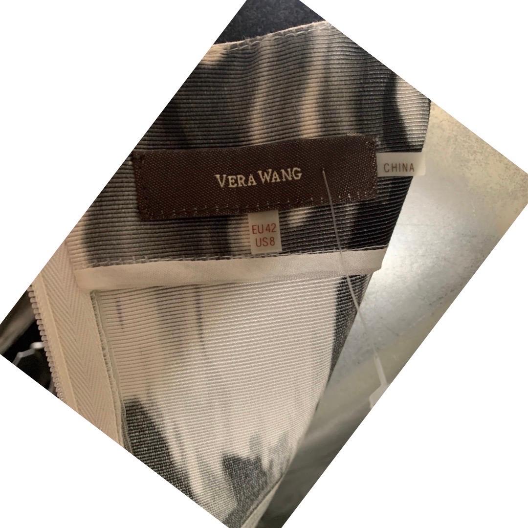 Vera Wang Modern Sleeveless Abstract Print Dress W/ Asymmetrical Collar Size 8 1