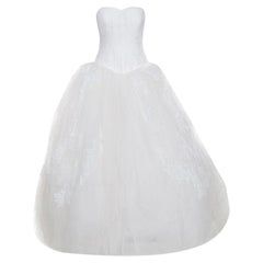 Vera Wang - Robe de mariée sans bretelles en dentelle et tulle blanc cassé L