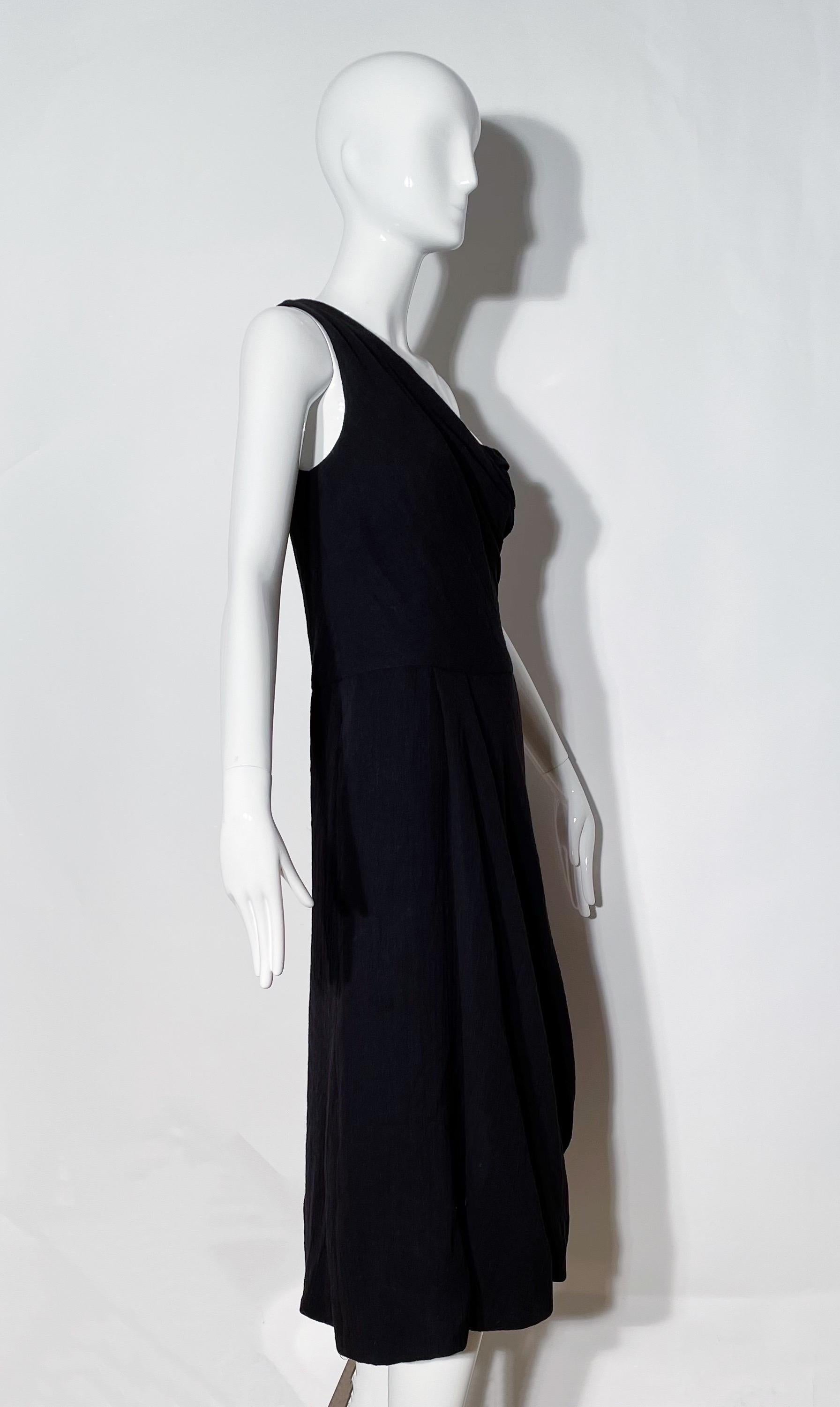Black Vera Wang One Shoulder Dress For Sale