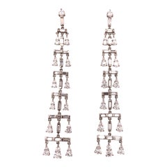 Vera Wang Platinum Diamond Chandelier Earrings