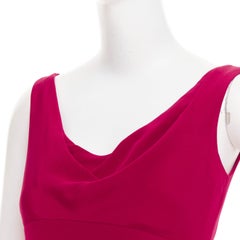 VERA WANG red slinky draped cowl neck sleeveless mini dress