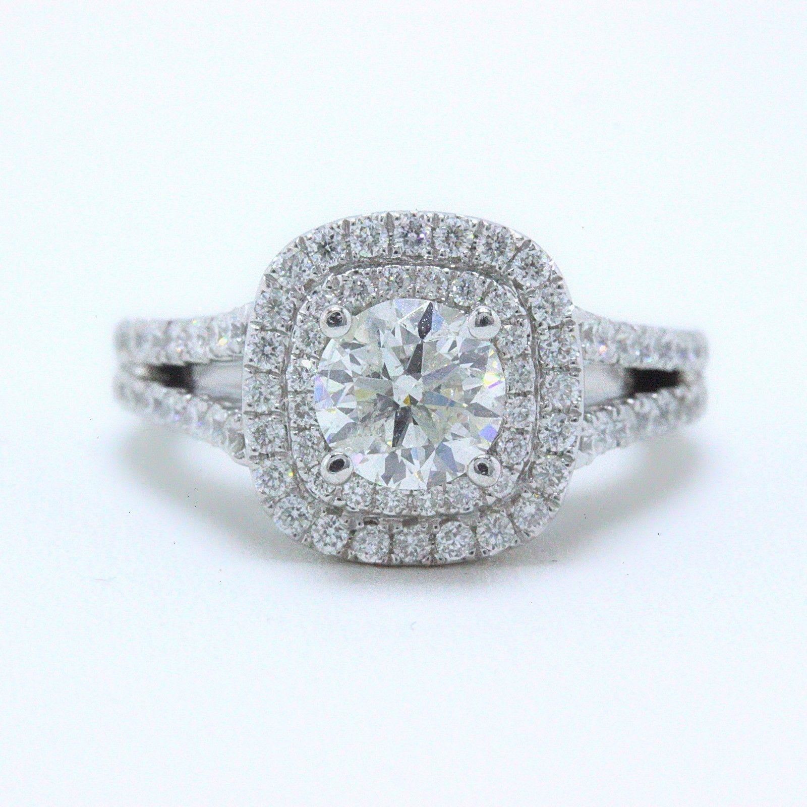 Bague Vera Wang - Diamant rond de 2::00 carats à tige fendue en or blanc 14 carats 7